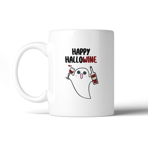 Happy Hallowine Ghost Wine White Mug