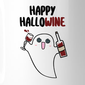 Happy Hallowine Ghost Wine White Mug