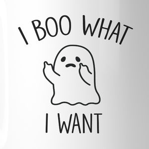 I Boo What I Want Ghost White Mug