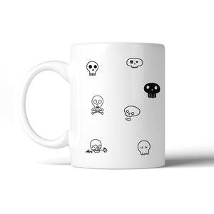 Skull Pattern White Mug