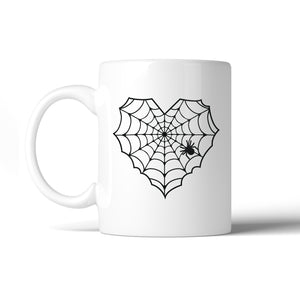 Heart Spider Web White Mug