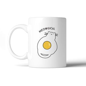 Meowgical Cat And Fried Egg White Mug