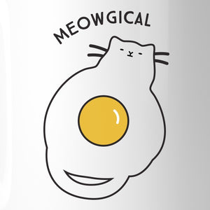 Meowgical Cat And Fried Egg White Mug