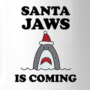 Santa Jaws Is Coming White Mug