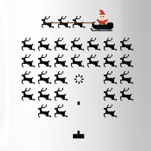 Pixel Game Santa And Rudolph White Mug