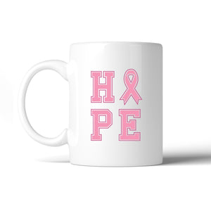 Hope Ribbon White Mug