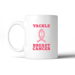 Tackle Breast Cancer Football White Mug