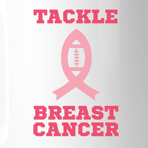 Tackle Breast Cancer Football White Mug