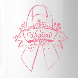 Warrior Breast Cancer Awareness White Mug