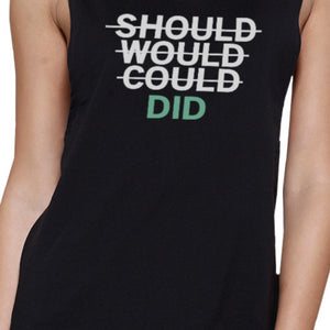 Should Would Could Did Black Muscle Tank Top Sleeveless Work Out - 365INLOVE