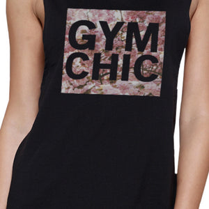 Gym Chic Black Muscle Tank Top Cute Work Out Sleeveless Muscle Tee - 365INLOVE