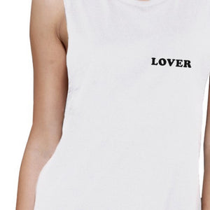 Lover Women's White Muscle Top Cute Simple Quote Round-neck Top - 365INLOVE