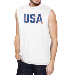 USA With Stars Mens Sleeveless Shirt Funny Independence Day Tanks - 365INLOVE