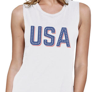 USA With Stars Womens Sleeveless Shirt Funny Independence Day Tanks - 365INLOVE