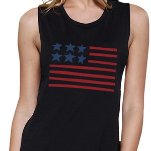 USA Flag Sleeveless Muscle Top For Women Cute Gifts For Army Wives - 365INLOVE