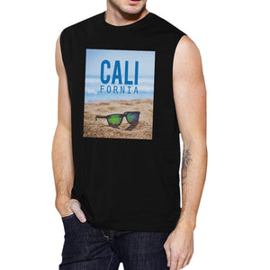 California Beach Sunglass Mens Lightweight Cotton Muscle Tank Top - 365INLOVE