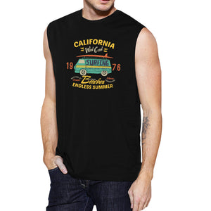 California Beaches Endless Summer Mens Black Muscle Top