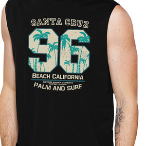 Santa Cruz Beach California Mens Black Muscle Top