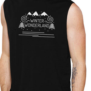 Winter Wonderland Mens Black Muscle Top