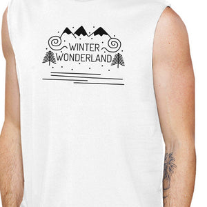 Winter Wonderland Mens White Muscle Top