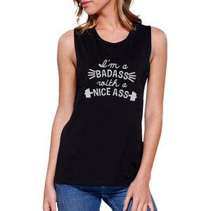 Bad Nice Ass Womens Cute Cotton Gym Tank Top Muscle Shirt For Her