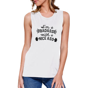 Bad Nice Ass Womens Cute Cotton Gym Tank Top Muscle Shirt For Her