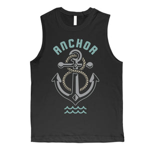 Anchor Hook Mens Vintage Design Muscle Shirt Funny Workout Tank Top