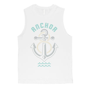 Anchor Hook Mens Vintage Design Muscle Shirt Funny Workout Tank Top