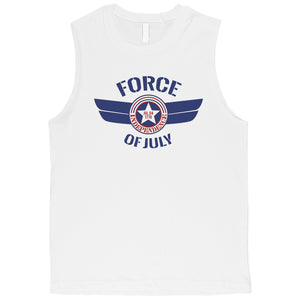 Force Of July Mens US Army Muscle Tee Workout Gift For 4th of July