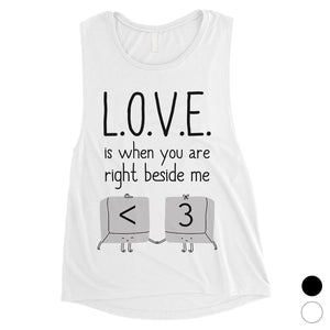 Love When You Are Beside Me Womens Cute Workout Muscle Shirt Gift