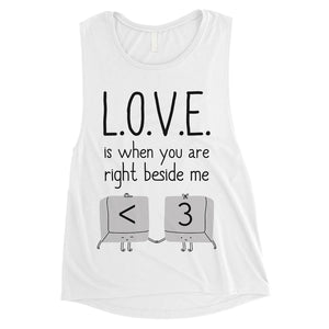 Love When You Are Beside Me Womens Cute Workout Muscle Shirt Gift