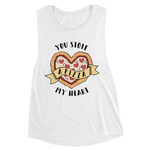 Stole Pizza My Heart Womens Cute Graphic Workout Muscle Shirt Gift