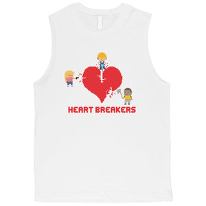 Heart Breakers Mens Funny Graphic Workout Muscle Tank Top For Him