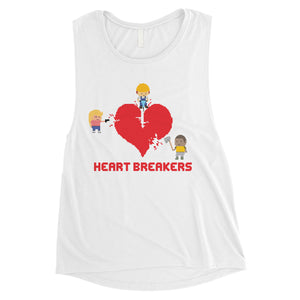 Heart Breakers Womens Cute Graphic Gym Muscle Shirt Gift For Her