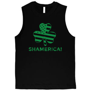 Shamerica Flag Mens Muscle Tank Top Funny St Paddy's Day Shirt Idea