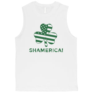 Shamerica Flag Mens Muscle Tank Top Funny St Paddy's Day Shirt Idea