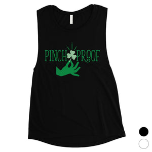 Pinch Me Punch You Womens Cute Saint Patrick's Day Muscle Top Gift