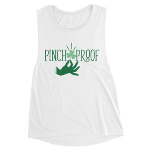 Pinch Me Punch You Womens Cute Saint Patrick's Day Muscle Top Gift