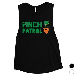 Pinch Patrol Leprechaun Womens Muscle Top Cute St Paddy's Day Shirt