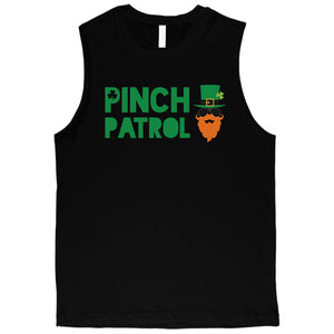 Pinch Patrol Leprechaun Muscle Tank Top Mens St Paddys Day Tank Top