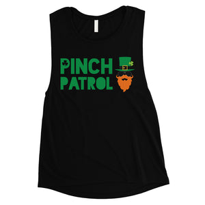 Pinch Patrol Leprechaun Womens Muscle Top Cute St Paddy's Day Shirt