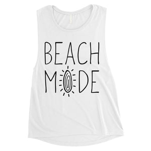 365 Printing Beach Mode Womens Relax Serene Mood Summer Vacation Muscle Shirt
