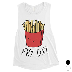 365 Printing Fry Day Womens Cute Workout Tank Top French Fries Muscle Shirt