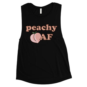 365 Printing Peachy AF Womens Funny Graphic Workout Tank Top Muscle Shirt Gift