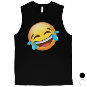 Emoji-Laughing Mens Funny Cute Silly Cool Halloween Muscle Shirt