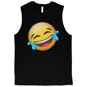 Emoji-Laughing Mens Funny Cute Silly Cool Halloween Muscle Shirt