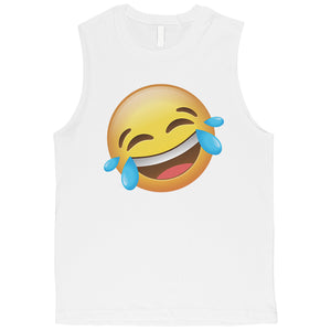 Emoji-Laughing Mens Funny Cute Silly Cool Halloween Muscle Shirt