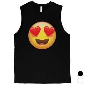 Emoji-Heart Eyes Mens Cute Adorable Thoughtful Muscle Shirt Gift