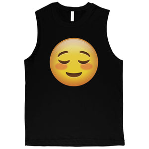 Emoji-Blush Mens Shy Great Awesome Perfect Halloween Muscle Shirt