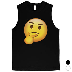 Emoji-Thinking Mens Responsible Tough Cool Muscle Shirt Gag Gift